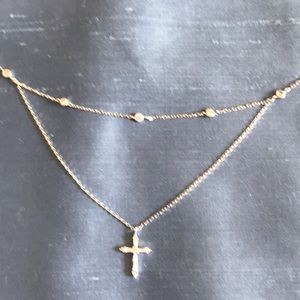Sterling silver and crystal cross necklace